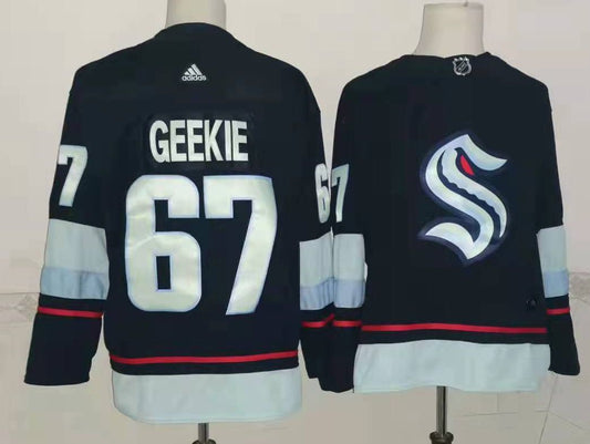 Men's Seattle Kraken Morgan Geekie #67 Deep Sea Blue Home Breakaway Player jersey
