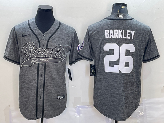 Men's New York Giants Saquon Barkley #26 Gray Game jersey Joint Edition