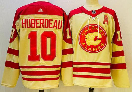 Men's Calgary Flames Jonathan Huberdeau #10 Yellow Player Game jersey