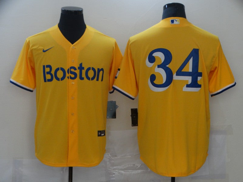 Men's Boston Red Sox David Ortiz #34 Gold City Connect Replica Player jersey
