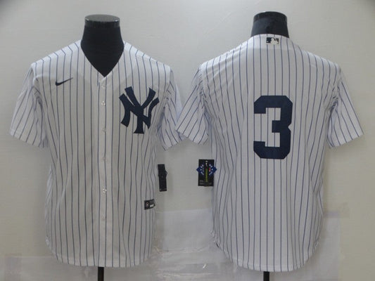 Men's New York Yankees Babe Ruth #3 White Home Replica Player Name Jersey1