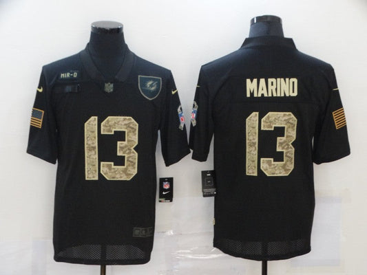 Men's Miami Dolphins #13 Dan Marino Black Player Game jersey