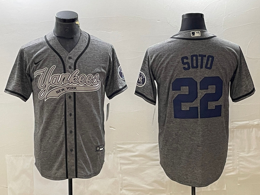 Men's New York Yankees Juan Soto #22 Gray Game Jersey1 Joint Edition