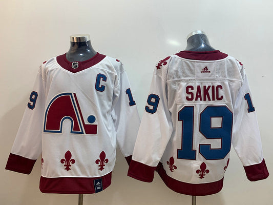 Men's Colorado Avalanche Joe Sakic #19 White Breakaway Player Jersey1