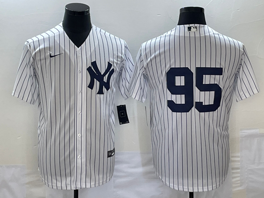 Men's New York Yankees Oswaldo Cabrera #95 White Replica Player Name Jersey1