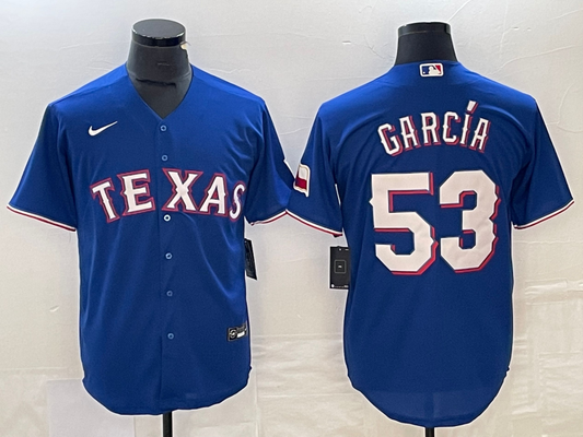 Men's Texas Rangers Adolis Garcia #53 Blue Replica Baseball jersey