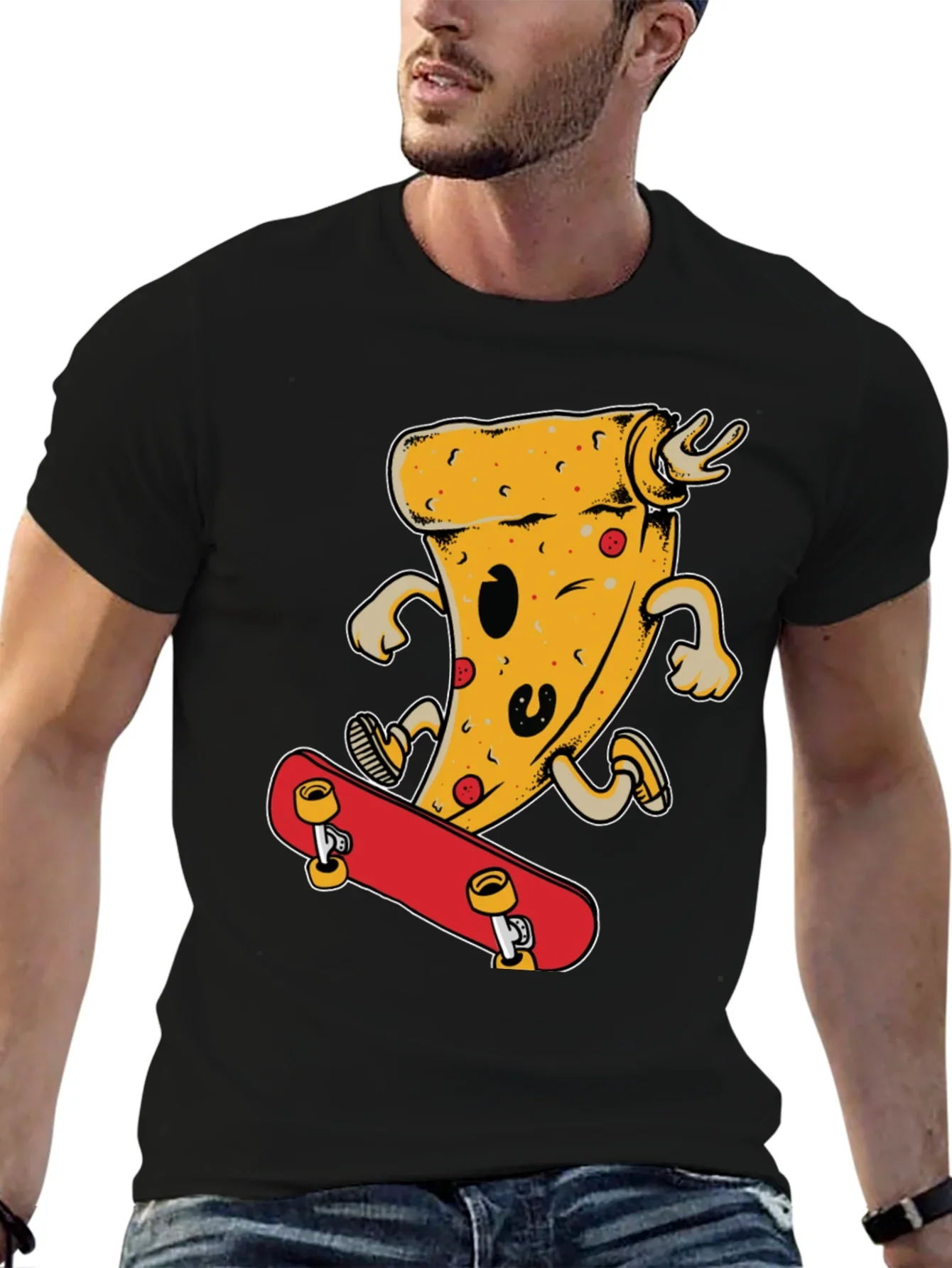 Pizza Skateboard T-Shirt - Fun & Stylish