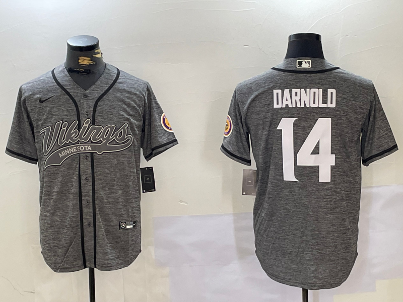 Men's Minnesota Vikings Sam Darnold #14 Gray Team Game jersey