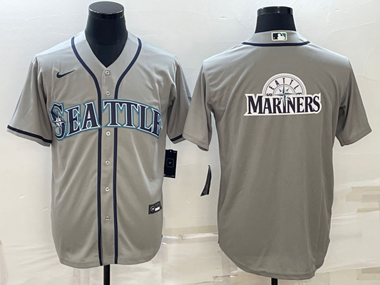Men's Seattle Mariners Gray Replica Team Jersey1