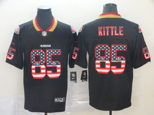 Men's San Francisco 49ers George Kittle #85 Black Game Player Jersey1