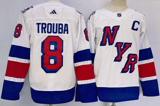 Men's New York Rangers Jacob Trouba #8 White Game Jersey1