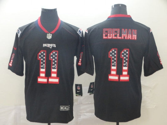 Men's New England Patriots #11 Julian Edelman Black Alternate Game Jersey1