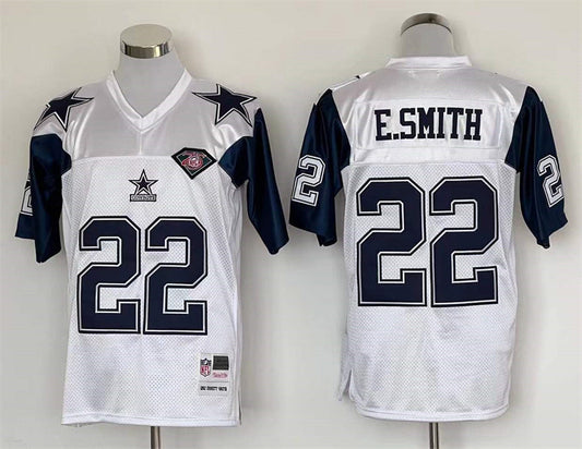 Men's Dallas Cowboys Emmitt Smith Mitchell & Ness White Legacy Replica Jersey1