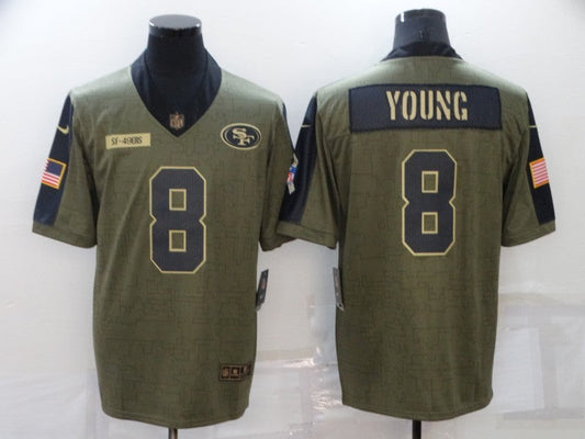 Men's San Francisco 49ers Steve Young #8 Brown Game Jersey1