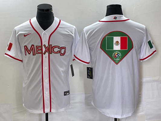 Men's 2023 World Baseball Classic Mexico White Player jersey