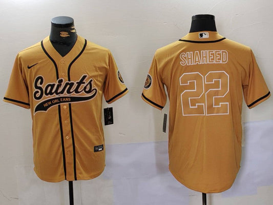 Men's New Orleans Saints Rashid Shaheed #22 Yellow Game jersey