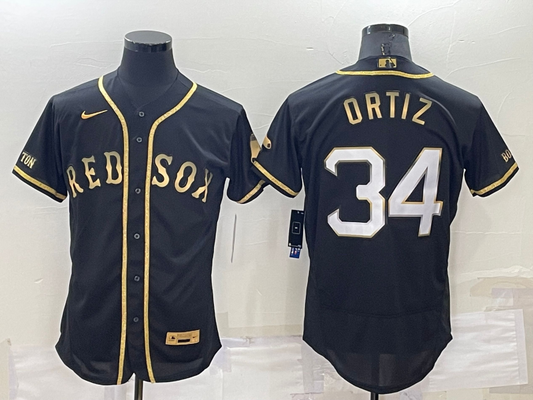 Men's Boston Red Sox David Ortiz #34 Black Stitched jersey