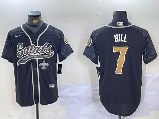 Men's New Orleans Saints Taysom Hill #7 Black RFLCTV Limited jersey