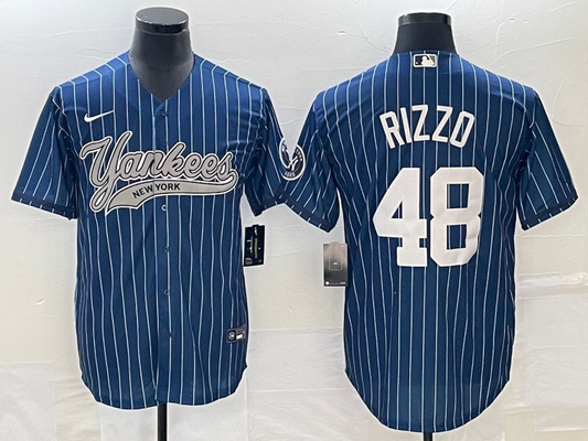 Men's New York Yankees Anthony Rizzo #48 Blue Player Jersey1 Joint Edition