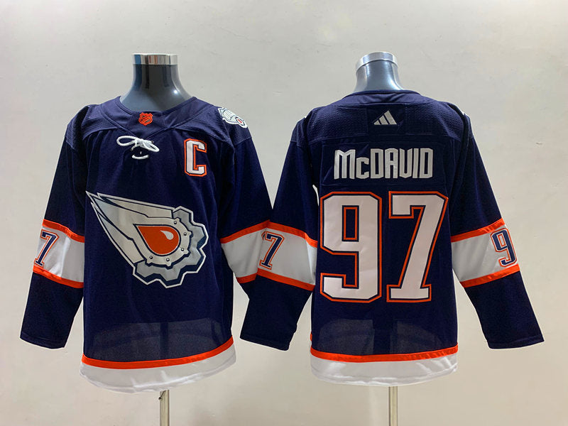Men's Edmonton Oilers Connor McDavid #97 Navy Breakaway Player Jersey1
