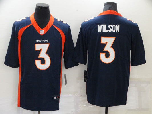 Men's Denver Broncos Russell Wilson #3 Navy Game Jersey1
