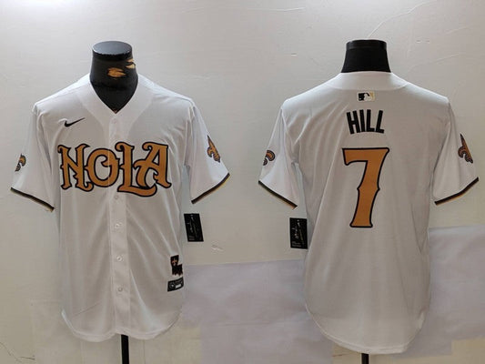 Men's New Orleans Saints Taysom Hill #7 White Game Player jersey