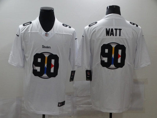 Men's Pittsburgh Steelers T.J. Watt #90 White Authentic Game Jersey1