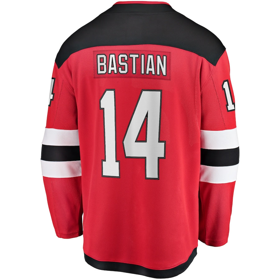 Nathan Bastian New Jersey Devils   Home Breakaway  Jersey - Red