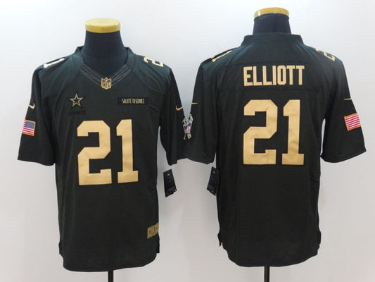 Men's Dallas Cowboys #21 Ezekiel Elliott Black Authentic Player Jersey1
