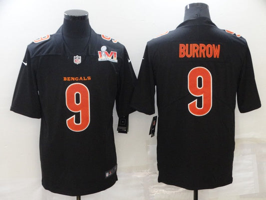 Men's Cincinnati Bengals Joe Burrow #9 Authentic Player Jersey1