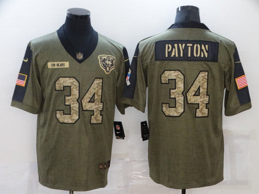 Men's Chicago Bears Walter Payton #34 Brown Player Game Jersey1