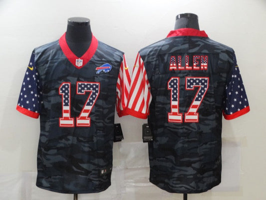 Men's Buffalo Bills Josh Allen #17 Gray Camouflage Game Player Jersey1