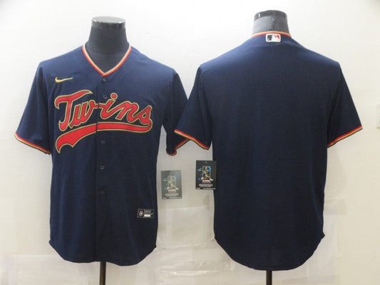 Men's Minnesota Twins Navy Replica Player Blank Jersey1