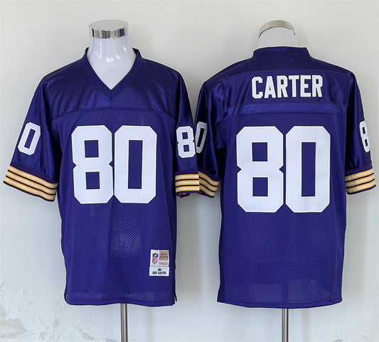 Men's Minnesota Vikings Cris Carter Mitchell & Ness Purple Legacy Replica Jersey1