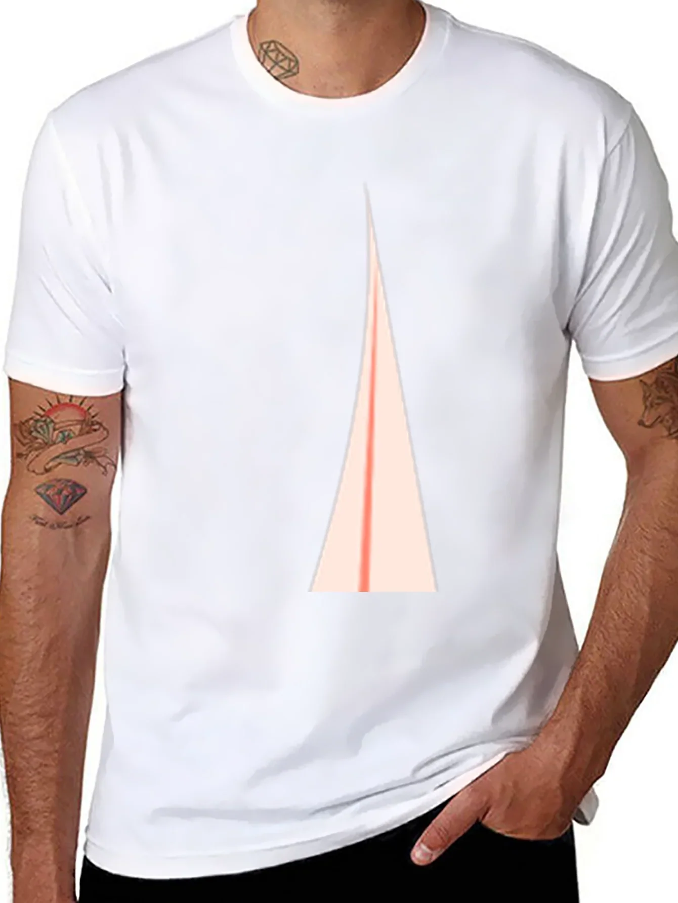 Abstract Triangle Graphic Tee - Modern Casual Shirt