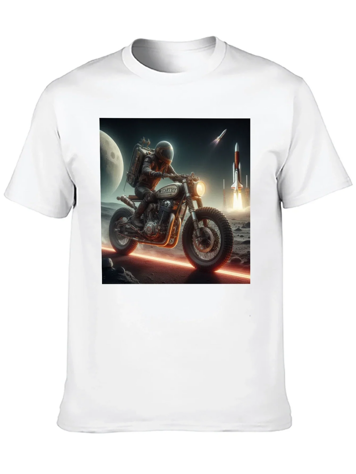 Sci-Fi Motorcycle Graphic T-Shirt