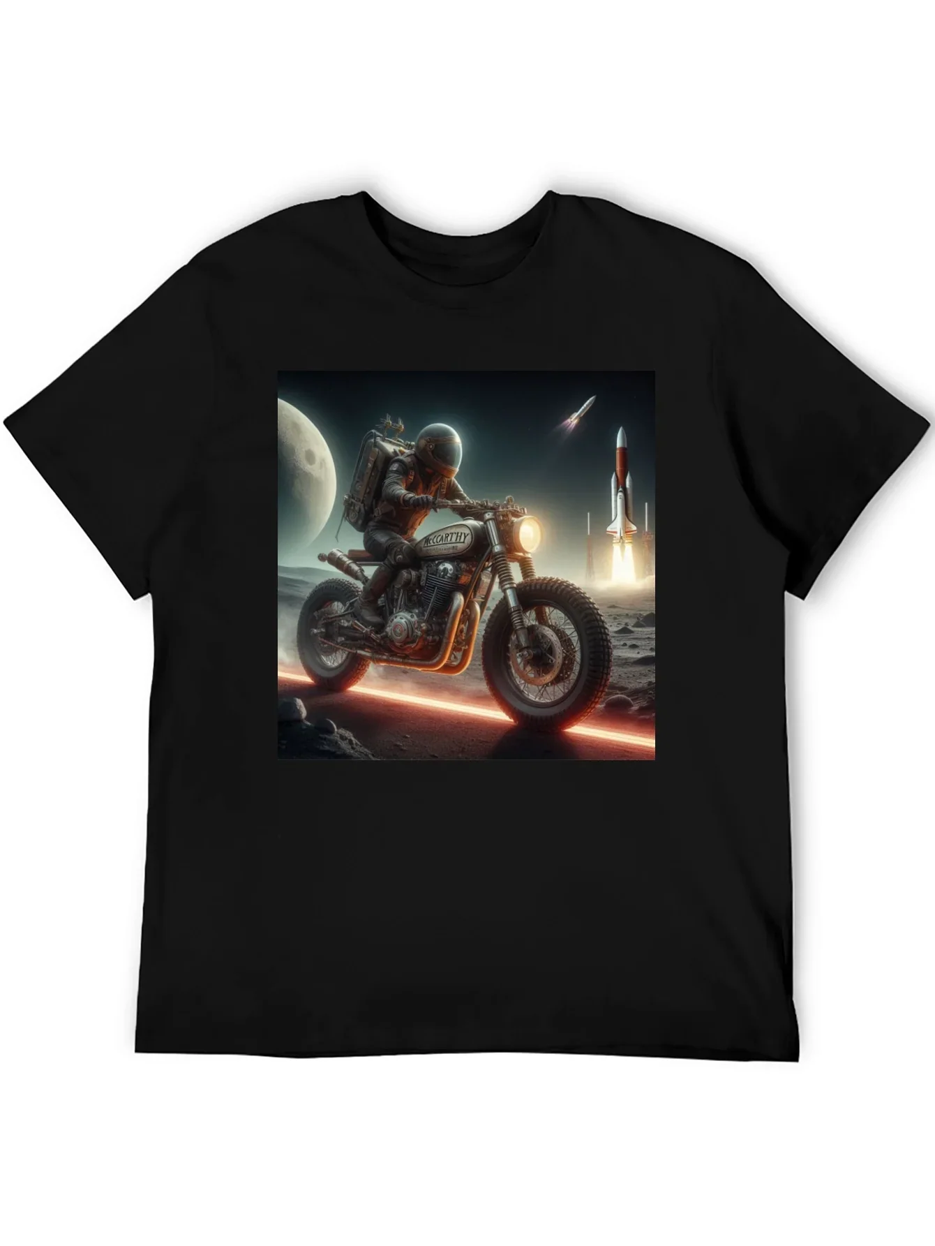 Sci-Fi Motorcycle Graphic T-Shirt