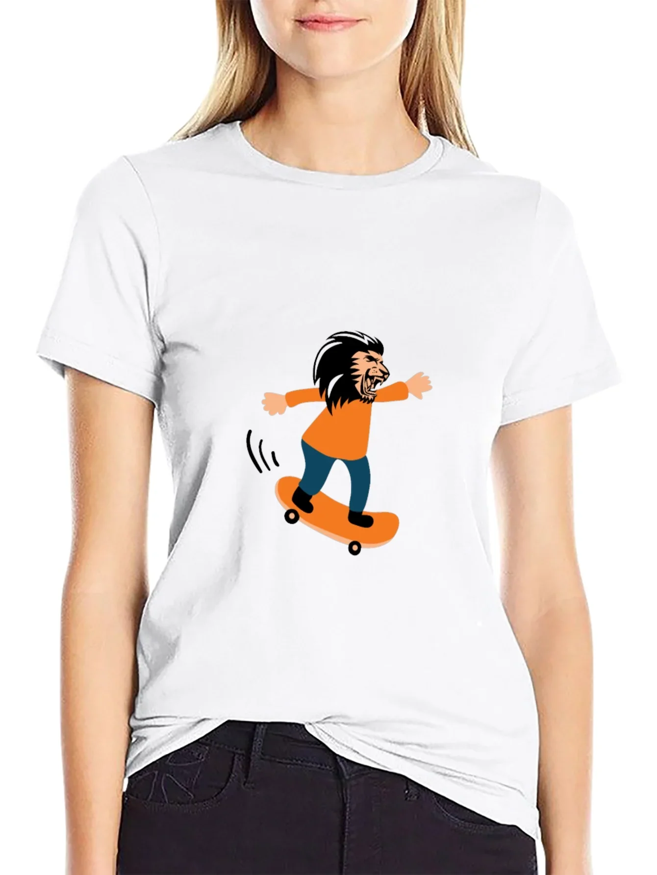 Skateboarding Lion Graphic Tee