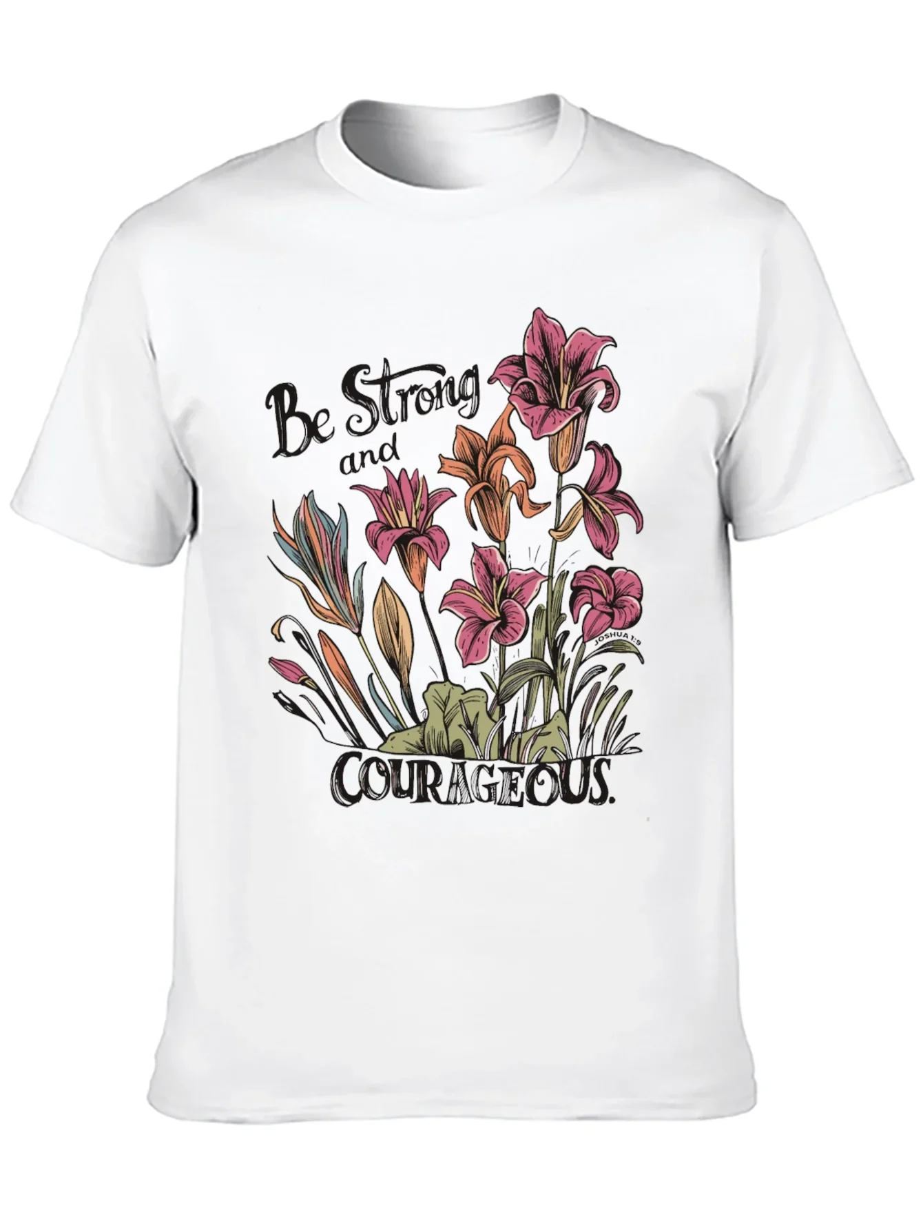 Floral Courage Tee - Black Graphic T-Shirt