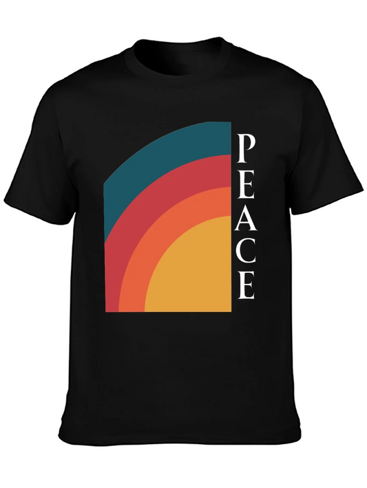Peace Retro Rainbow Graphic Tee - Classic Fit