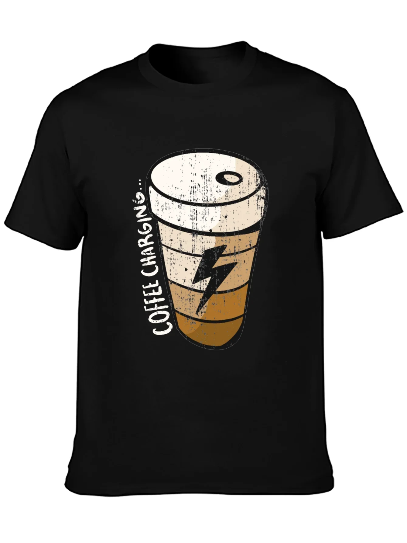 Coffee Charging T-Shirt - Black Unisex Tee