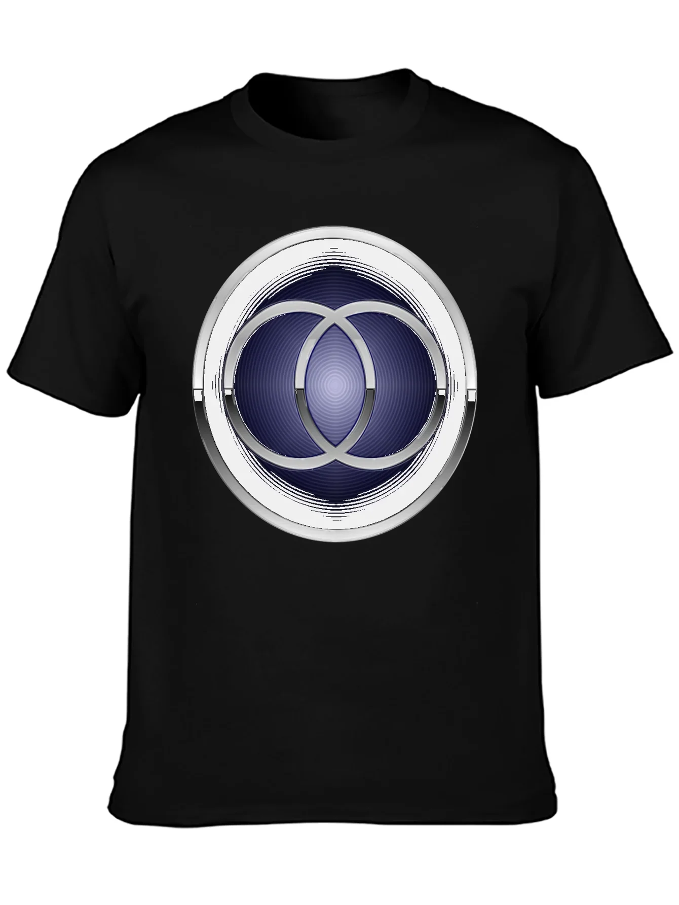 Abstract Circle Design Black T-Shirt