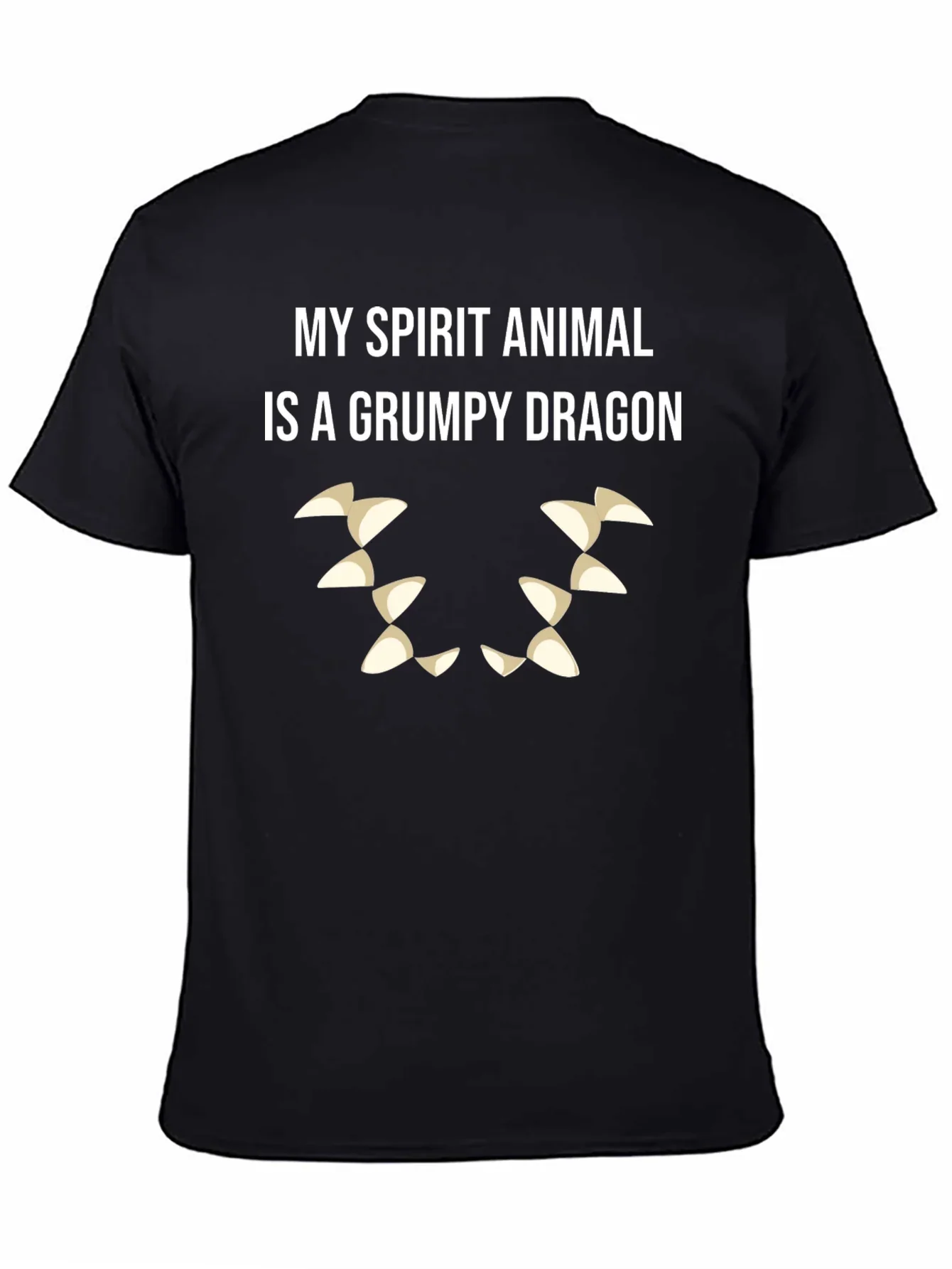 Grumpy Dragon Spirit Animal T-Shirt - Black