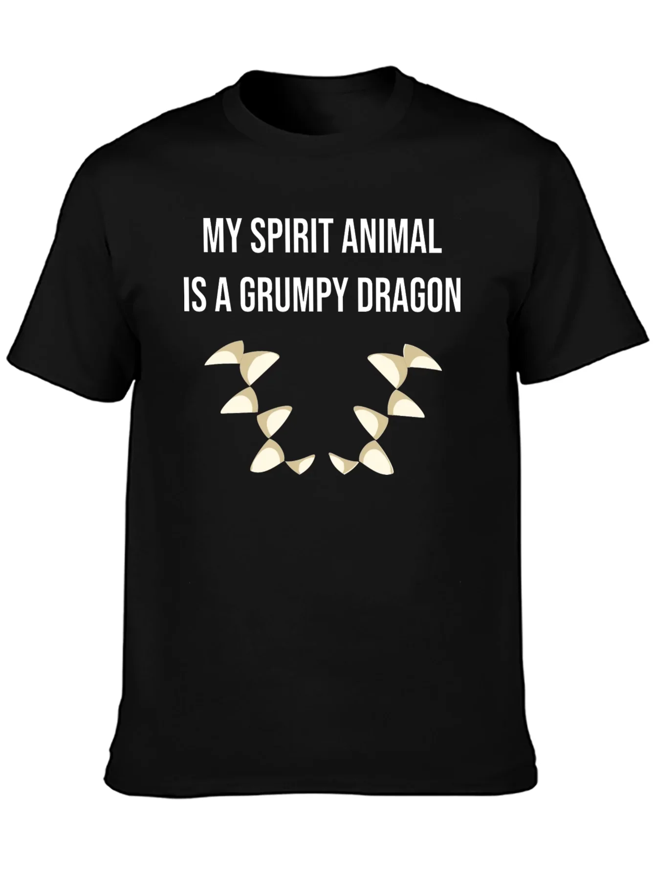 Grumpy Dragon Spirit Animal T-Shirt - Black