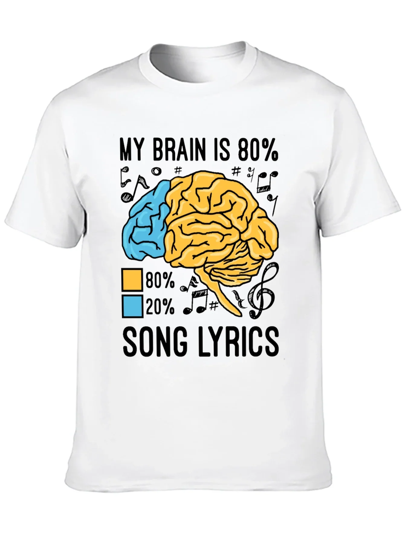 My Brain is 80% Song Lyrics Graphic T-Shirt