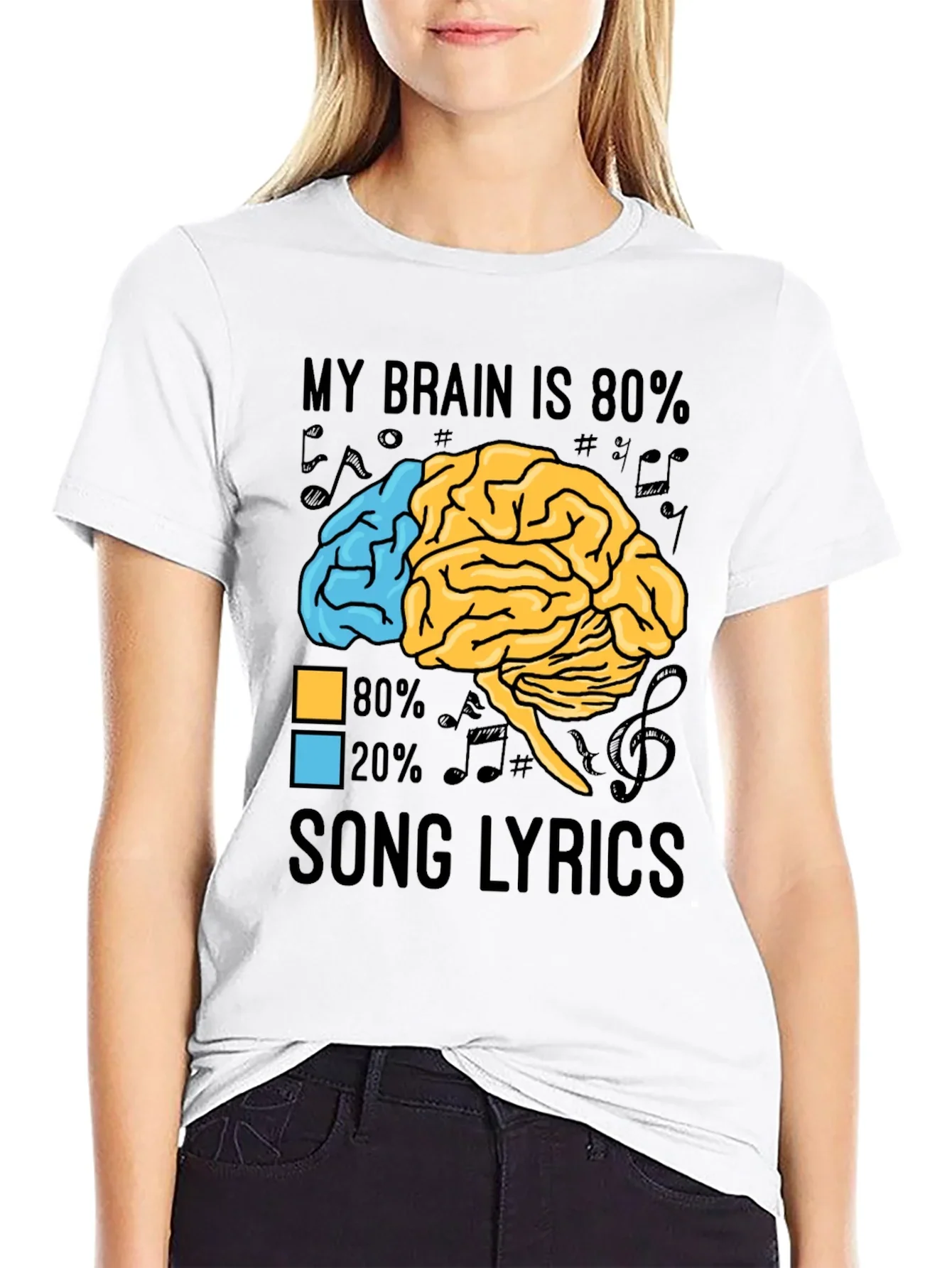 My Brain is 80% Song Lyrics Graphic T-Shirt