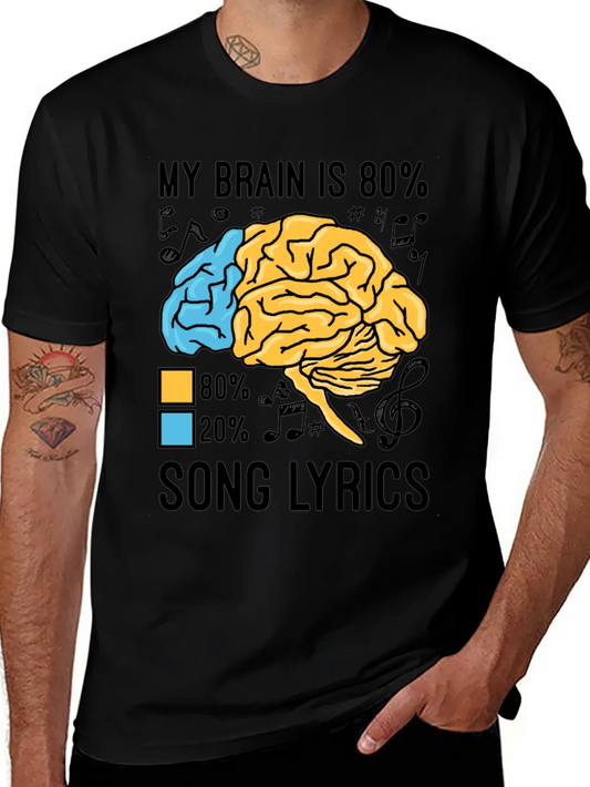 My Brain is 80% Song Lyrics Graphic T-Shirt