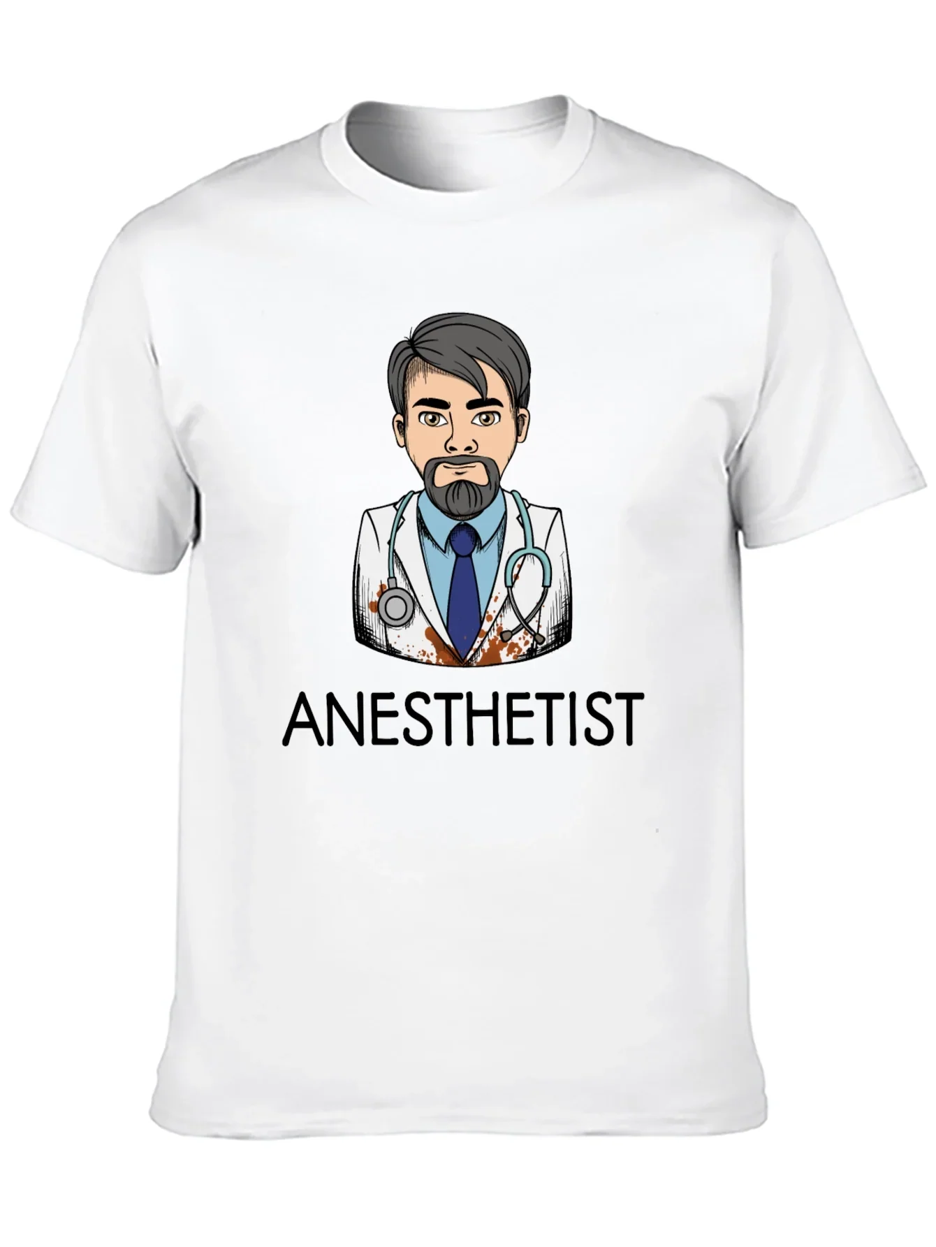 Anesthetist Cartoon Graphic Black T-Shirt