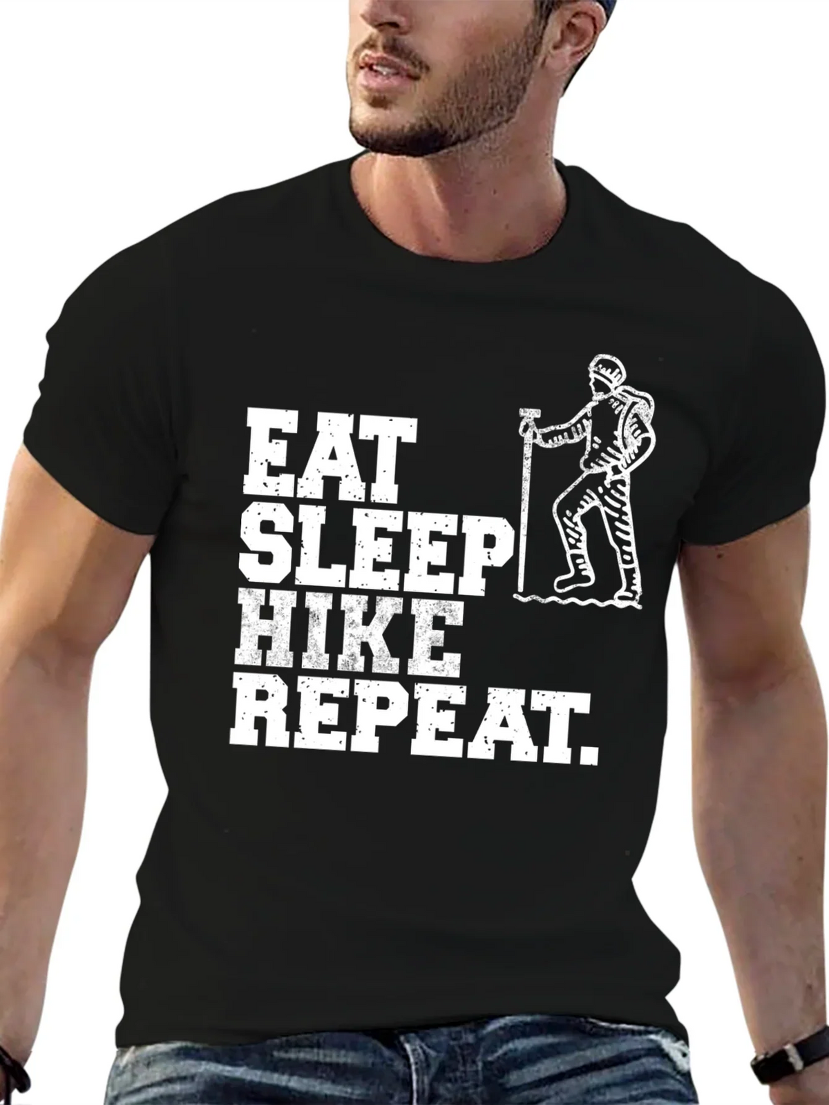 Eat Sleep Hike Repeat Black T-Shirt
