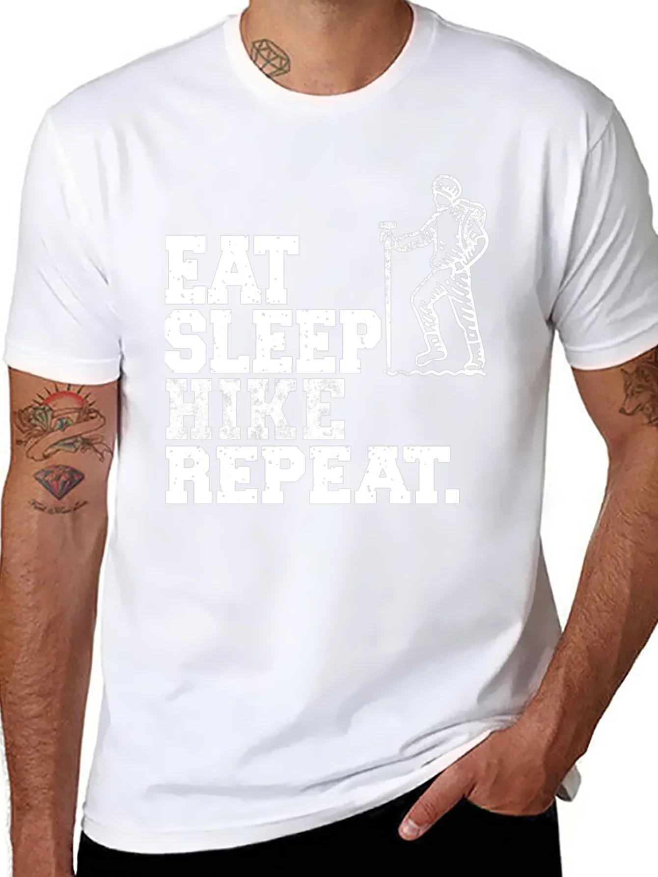 Eat Sleep Hike Repeat Black T-Shirt